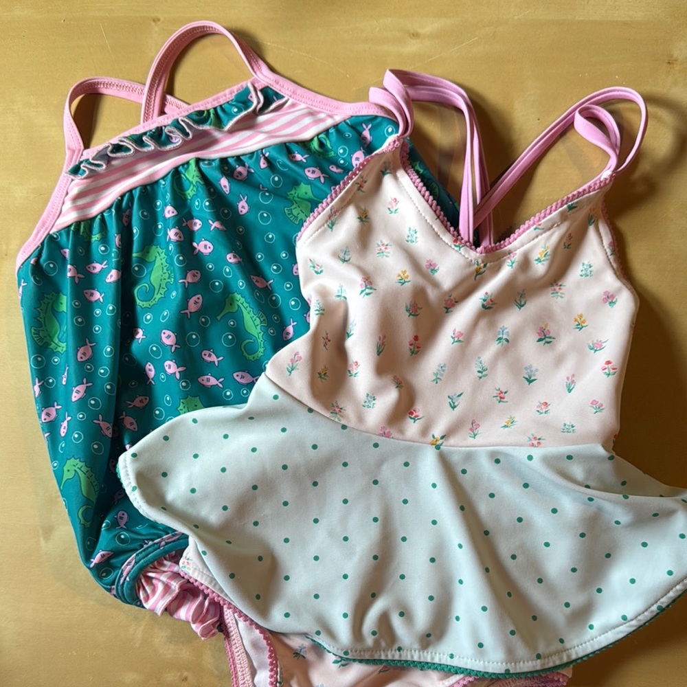 SweetHoney baby girl swim bubble & bathing swim suit. Set of 2